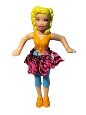 Polly Pocket Doll Figure Yellow Top Blue Pants Yellow Braid 2003 McDonalds 4"
